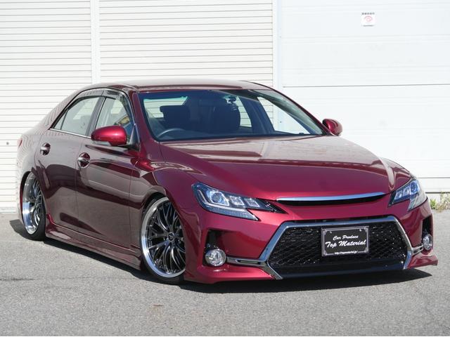 マークX 250G 全国保証 後期 純正レッドメタリック 前後G´s仕様 新品車高調 3眼シーケンシャルウィンカーヘッドライト 新品19アルミ 走行4万km ナビ 地デジ スマートキー 4本出しマフラーカッター(66枚目)