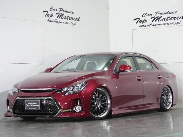マークX 250G 全国保証 後期 純正レッドメタリック 前後G´s仕様 新品車高調 3眼シーケンシャルウィンカーヘッドライト 新品19アルミ 走行4万km ナビ 地デジ スマートキー 4本出しマフラーカッター(69枚目)