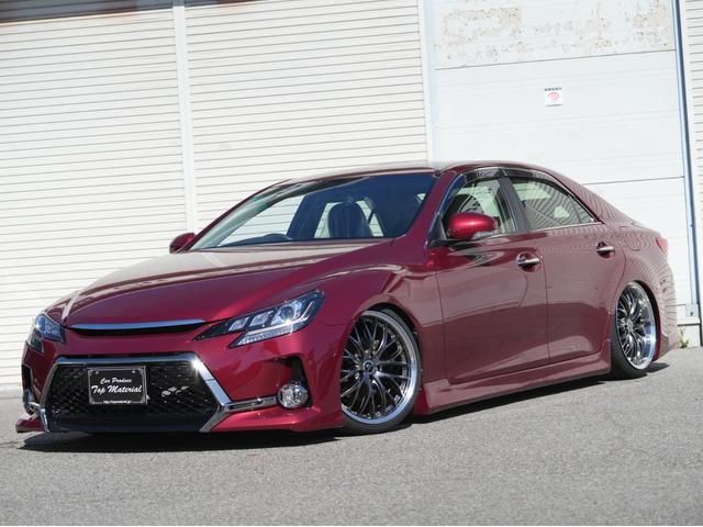 マークX 250G 全国保証 後期 純正レッドメタリック 前後G´s仕様 新品車高調 3眼シーケンシャルウィンカーヘッドライト 新品19アルミ 走行4万km ナビ 地デジ スマートキー 4本出しマフラーカッター(78枚目)
