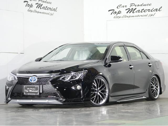 カムリ ハイブリッド Gパッケージ 全国保証 ハイブリッド 後期仕様スピンドルエアロ シーケンシャルウィンカーヘッドライト 新品車高調 新品19アルミ 新品タイヤ ナビ Bluetooth フルセグ地デジ バックカメラ 走行3万km台(14枚目)