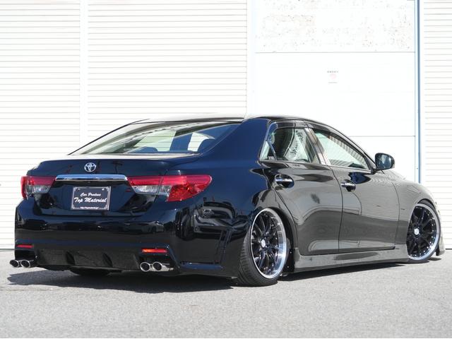 マークＸ ２５０Ｇ　全国保証　後期仕様　リアＧ‘ｓ仕様　新品車高調　３眼シーケンシャルウィンカーヘッドライト　新品１９アルミ　Ｂｌｕｅｔｏｏｔｈ　ＨＤＤナビ　バックカメラ　地デジ　スマートキー　４本出しマフラーカッター（3枚目）