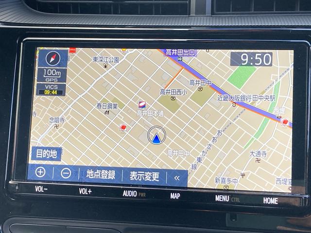 アクア クロスオーバー セーフティセンス スマートキー プッシュスタート ディーラー純正9インチナビ フルセグTV バックカメラ ビルトインETC オートエアコン プライバシーガラス オートライト 純正16インチAW(16枚目)