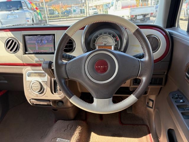 アルトラパンショコラ X 社外メモリーナビ フルセグTV ブルーツゥース対応 HIDヘッド スマートキー Pスタート ETC車載器 純正14AW オートライト 純正セキュリティ アイドリングストップ ベンチシート(8枚目)