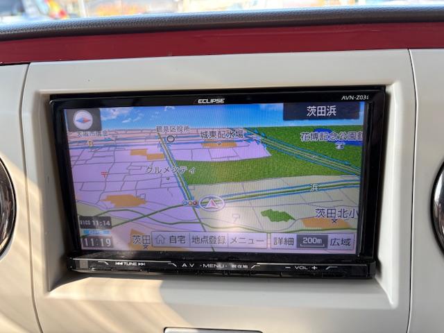 アルトラパンショコラ X 社外メモリーナビ フルセグTV ブルーツゥース対応 HIDヘッド スマートキー Pスタート ETC車載器 純正14AW オートライト 純正セキュリティ アイドリングストップ ベンチシート(9枚目)