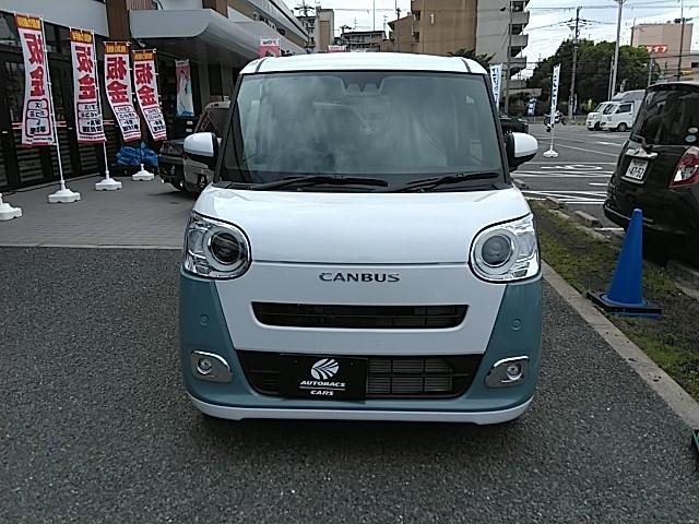 ムーヴキャンバス ストライプスＧターボ　両側電動スライド　キーレス　エアバッグ　オートマ　フル装備　衝突被害軽減システム　バックカメラ　スマートキー　オートクルーズコントロール　シートヒーター（4枚目）