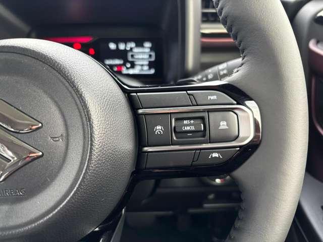 スペーシアカスタム ハイブリッドＸＳターボ　届出済未使用車　スズキセーフティサポート　パドルシフト　スリムサーキュレーター　両側パワースライドドア　ステアリングヒーター　運転席・助手席シートヒーター　本革巻ステアリングホイール　１５インチアルミ（21枚目）