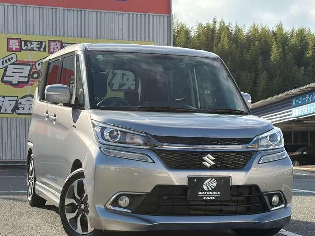 ソリオバンディット ハイブリッドSV 衝突軽減ブレーキ メモリーナビ 全方位カメラ フロントドライブレコーダー LEDヘッドライト フォグランプ 左側電動スライドドア 15インチアルミホイル 運転席シートヒーター 本革巻きステアリング(15枚目)