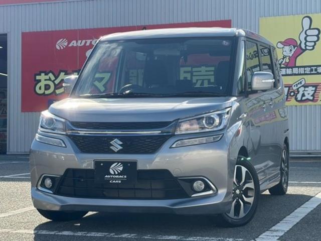 ソリオバンディット ハイブリッドSV 衝突軽減ブレーキ メモリーナビ 全方位カメラ フロントドライブレコーダー LEDヘッドライト フォグランプ 左側電動スライドドア 15インチアルミホイル 運転席シートヒーター 本革巻きステアリング(16枚目)