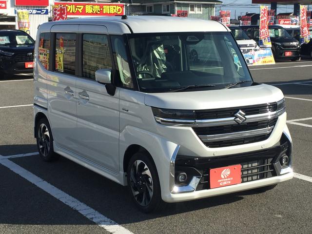 スペーシアカスタム ハイブリッドXSターボ 届出済未使用車 スズキセーフティサポート 両側パワースライドドア 運転席・助手席シートヒーター 電動パーキングブレーキ サーキュレーター サンシェード ステアリングリモコン LEDヘッドライト(17枚目)