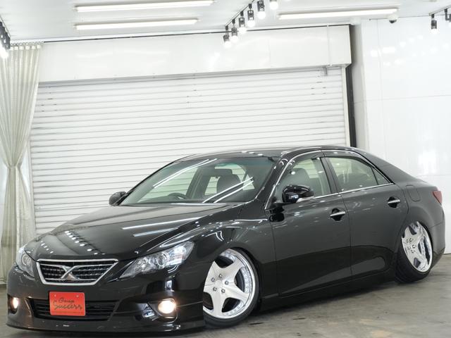マークＸ ２５０Ｇ　リラックスセレクション・ブラックリミテッド　フロントモデリスタエアロ／車高調／ＴＥＩＮ　フルタップ式／レオンハルトオルデンＣＶ　１９インチＡＷ／社外アーム／キャンバー／ＥＴＣ／パワーシート／バックカメラ／ローダウン／黒内装／木目コンビハンドル（5枚目）