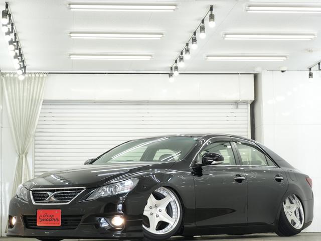マークＸ ２５０Ｇ　リラックスセレクション・ブラックリミテッド　フロントモデリスタエアロ／車高調／ＴＥＩＮ　フルタップ式／レオンハルトオルデンＣＶ　１９インチＡＷ／社外アーム／キャンバー／ＥＴＣ／パワーシート／バックカメラ／ローダウン／黒内装／木目コンビハンドル（15枚目）