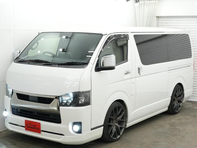 ハイエースバン スーパーGL ダークプライムII ESSEXエアロ/ローダウン/MTS エムテクノSSL6 20インチAW/バッドフェイスボンネット/ALPINE11インチフローティングナビ/ALPINEフリップダウンモニター/Bluetooth(58枚目)