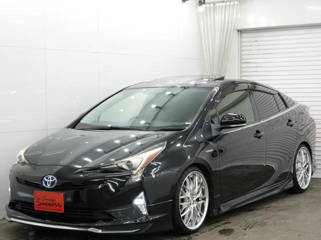 プリウス Ｓ　フロントモデリスタエアロ／サイドモデリスタ／車高調／ローダウン／ＷＯＲＫ　ＳＣＨＷＥＲＴＱＵＥＬＬ　１９ＡＷ／トヨタ純正９インチナビ／バックカメラ／Ｂｌｕｅｔｏｏｔｈ／ＥＴＣ／サンルーフ／（52枚目）
