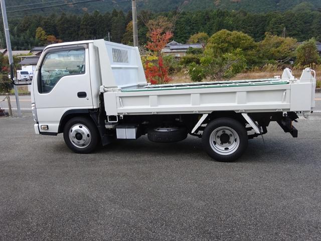 エルフトラック 強化フルフラットローダンプ 電動コボレーン サイドドア溶接止現状一方開 中間金具 プロテクターアングル補強(9枚目)