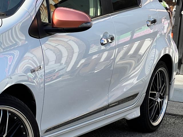 アクア Ｇ　後期型　モデリスタエアロ　衝突軽減ブレーキ　ＴＶ　ナビ　Ｂｌｕｅｔｏｏｔｈ　バックカメラ　ＥＴＣ　電動格納ミラー　スマートキー　クルーズコントロール　社外アルミホイール　シートカバー　保証付（16枚目）