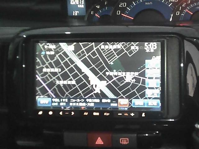 タント カスタムＲＳ　社外ナビゲーション　フルセグＴＶ　ＥＴＣ　ターボ搭載　片側パワースライドドア　ＨＩＤヘッドライト　エアロパーツ　純正１５インチアルミホイール　ｗエアバック　ウインカーミラー　ＭＯＭＯハンドル（15枚目）