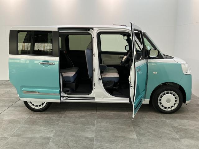 ムーヴキャンバス ストライプスＧ　届出済未使用車　両側電動スライドドア　追突被害軽減ブレーキ　スマアシ　ＬＥＤ　スマートキー　両側電動スライドドア　前席シートヒーター　ナビ取付時用バックカメラ（25枚目）