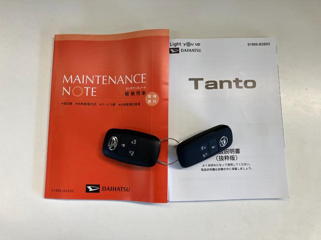 タント カスタムＸ　ＣＤステレオ　コーナーセンサー　シートヒーター　衝突被害軽減ブレーキ　コーナーセンサー　バックカメラ（ナビ装着時用）　両側電動スライドドア　前席シートヒーター　電動パーキングブレーキ　ＬＥＤ　オートライト　オートエアコン　スマートキー　エコアイドル（72枚目）