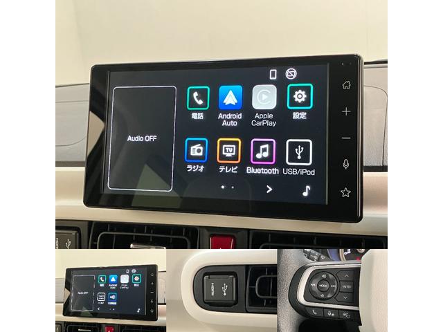 ムーヴキャンバス ストライプスG 9型ディスプレイオーディオ 届出済未使用車 衝突被害軽減ブレーキ コーナーセンサー フルセグ Bluetooth USB パノラマカメラ 両側電動スライドドア 前席シートヒーター 電動パーキングブレーキ LED 駐車支援システム(14枚目)