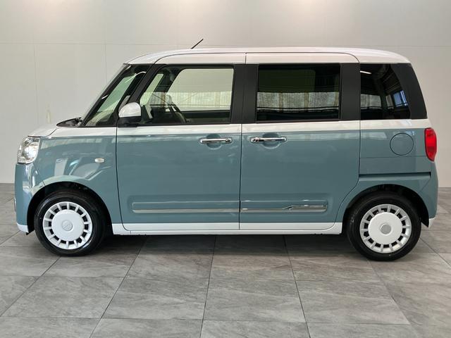 ムーヴキャンバス ストライプスG 9型ディスプレイオーディオ 届出済未使用車 衝突被害軽減ブレーキ コーナーセンサー フルセグ Bluetooth USB パノラマカメラ 両側電動スライドドア 前席シートヒーター 電動パーキングブレーキ LED 駐車支援システム(22枚目)