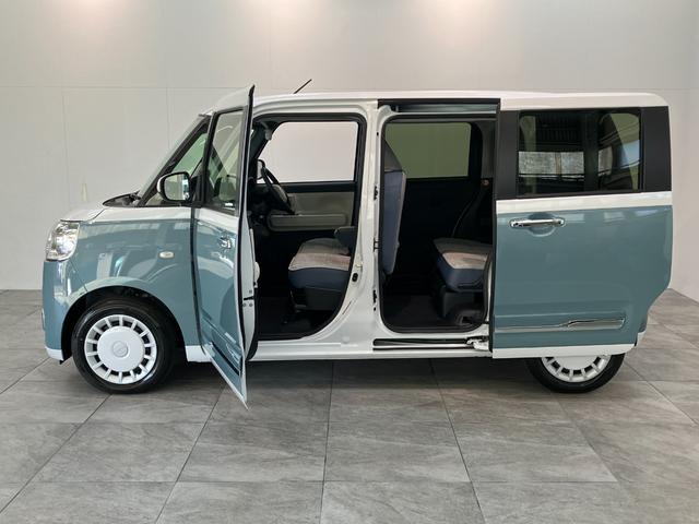 ムーヴキャンバス ストライプスG 9型ディスプレイオーディオ 届出済未使用車 衝突被害軽減ブレーキ コーナーセンサー フルセグ Bluetooth USB パノラマカメラ 両側電動スライドドア 前席シートヒーター 電動パーキングブレーキ LED 駐車支援システム(23枚目)