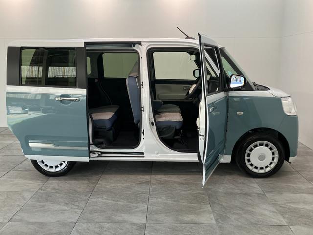 ムーヴキャンバス ストライプスG 9型ディスプレイオーディオ 届出済未使用車 衝突被害軽減ブレーキ コーナーセンサー フルセグ Bluetooth USB パノラマカメラ 両側電動スライドドア 前席シートヒーター 電動パーキングブレーキ LED 駐車支援システム(25枚目)