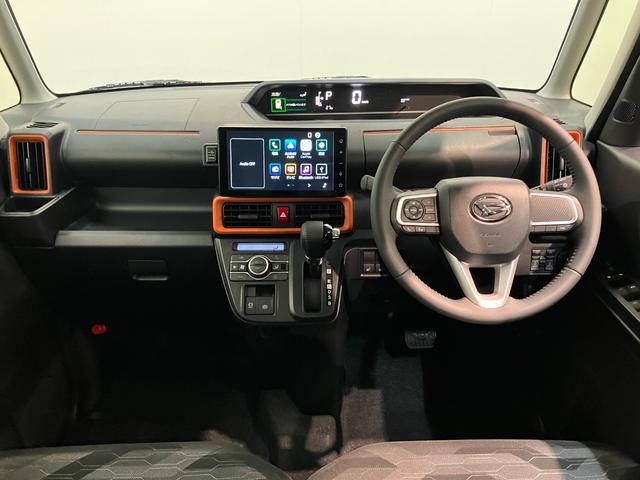 タント ファンクロスターボ　ディスプレイオーディオ　届出済未使用車　衝突被害軽減ブレーキ　コーナーセンサー　９型ディスプレイオーディオ　フルセグ　Ｂｌｕｅｔｏｏｔｈ　ＵＳＢ　バックカメラ　両側電動スライドドア　前席シートヒーター　ＬＥＤ　スマートキー　エコアイドル（2枚目）