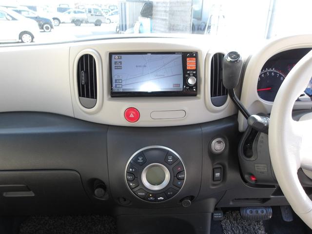 キューブ 15G フルセグナビ ETC 1オーナー 禁煙車 純正HIDヘッドライト アルミホイール インテリキー フロアマット ドアバイザー CVT オートエアコン(14枚目)