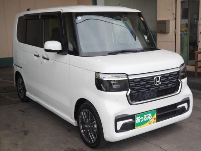 N-BOXカスタム ターボ 禁煙 リア修復 9インチナビ Bカメラ ETC 前後ドラレコ フルセグ BTA AppleCarPlay 両側電動 衝軽BK コーナーセンサー 前席ヒーター 電動PK LEDオートライト ハーフレザー(6枚目)