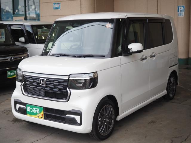 N-BOXカスタム ターボ 禁煙 リア修復 9インチナビ Bカメラ ETC 前後ドラレコ フルセグ BTA AppleCarPlay 両側電動 衝軽BK コーナーセンサー 前席ヒーター 電動PK LEDオートライト ハーフレザー(7枚目)