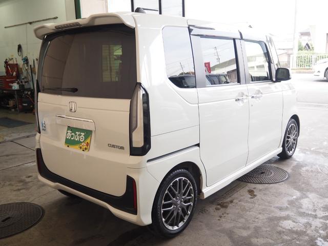 N-BOXカスタム ターボ 禁煙 リア修復 9インチナビ Bカメラ ETC 前後ドラレコ フルセグ BTA AppleCarPlay 両側電動 衝軽BK コーナーセンサー 前席ヒーター 電動PK LEDオートライト ハーフレザー(8枚目)