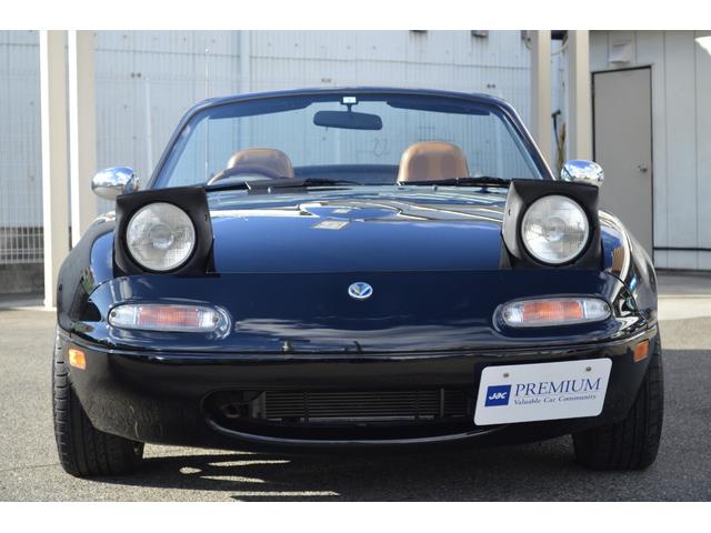 ユーノスロードスター Ｖスペシャル　５速ＭＴ　ＮＢ用エアコン装着　タイミングベルト交換済み　タンレザーシート　ワーク１６インチアルミ　ＫＹＢショックローダウン　クロス幌ガラススクリーン　ＥＴＣ（2枚目）