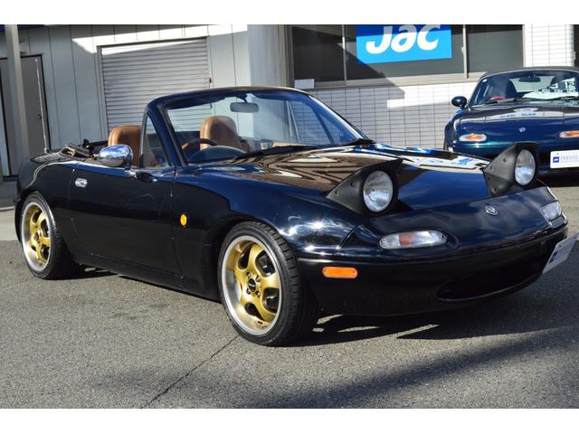 ユーノスロードスター Ｖスペシャル　５速ＭＴ　ＮＢ用エアコン装着　タイミングベルト交換済み　タンレザーシート　ワーク１６インチアルミ　ＫＹＢショックローダウン　クロス幌ガラススクリーン　ＥＴＣ（7枚目）