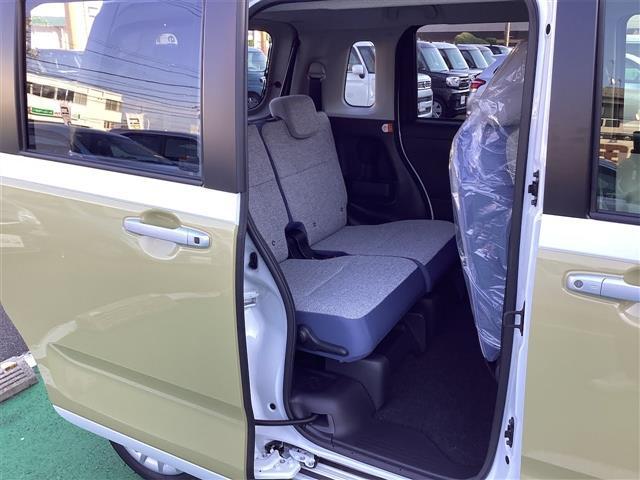 ムーヴキャンバス ストライプスＸ　両側電動スライドドア　クリアランスソナー　衝突被害軽減システム　スマートキー　アイドリングストップ　電動格納ミラー　ベンチシート　ＣＶＴ　盗難防止システム　ＡＢＳ　ＥＳＣ　衝突安全ボディ　エアコン（29枚目）