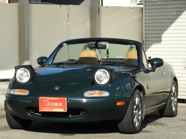 ユーノスロードスター スペシャルパッケージ 5速マニュアル ガラススクリーンソフトトップ 社外15インチAW テイン車高調サス(4枚目)