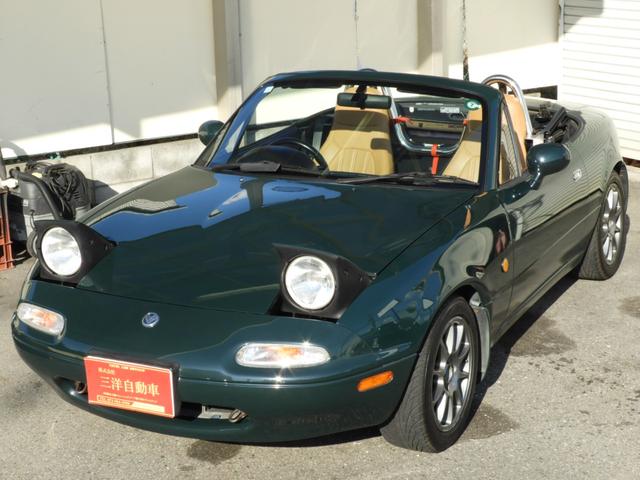 ユーノスロードスター スペシャルパッケージ 5速マニュアル ガラススクリーンソフトトップ 社外15インチAW テイン車高調サス(5枚目)