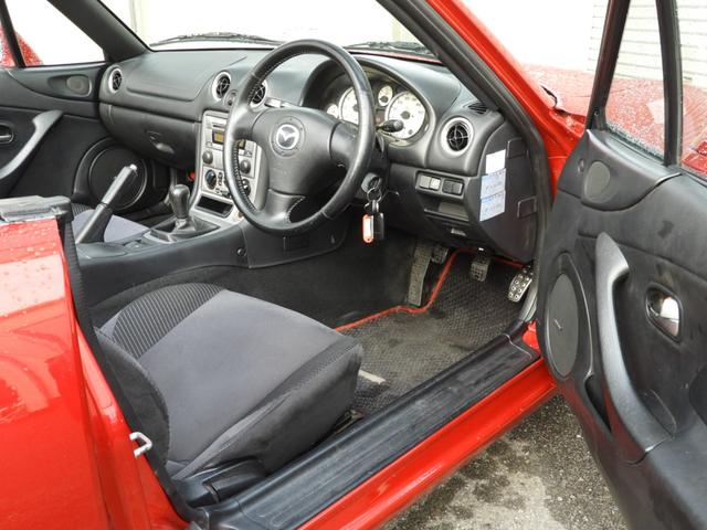 ロードスター ＲＳ　後期型ＲＳ　６速ＭＴ　レイズＴＥ３７　マキシムＥＸマニ　テイン車高調　クロス生地ソフトトップ　ソウルレッド全塗装（19枚目）