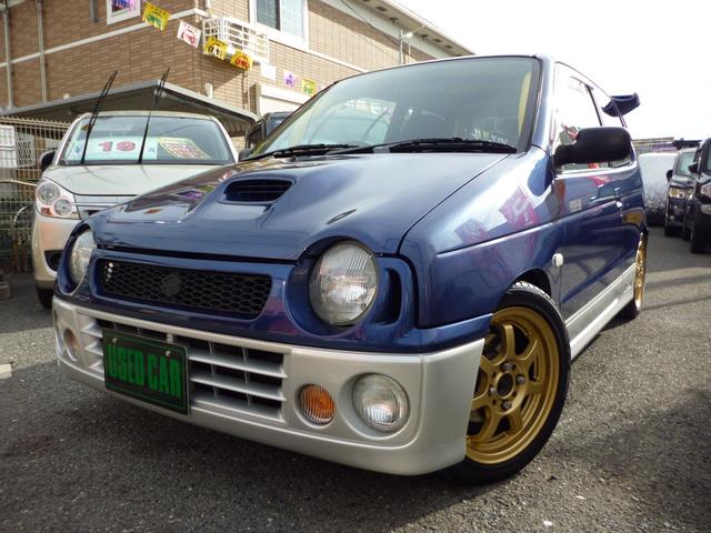 アルトワークス ＲＳ／Ｚ　ＲＡＹＳ１４インチアルミホイール　ストリートライド車高調　柿本改マフラー　ロールバー　社外リアスポイラー　メッシュブレーキホース　ＭＯＭＯステアリング　ブースト計　ＨＫＳエアクリ　ＬＥＤライト（2枚目）