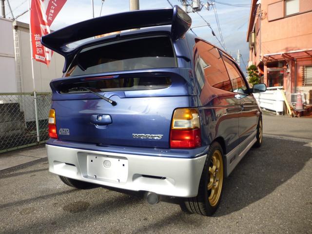 アルトワークス ＲＳ／Ｚ　ＲＡＹＳ１４インチアルミホイール　ストリートライド車高調　柿本改マフラー　ロールバー　社外リアスポイラー　メッシュブレーキホース　ＭＯＭＯステアリング　ブースト計　ＨＫＳエアクリ　ＬＥＤライト（7枚目）