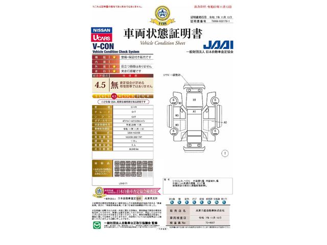 車両状態評価書