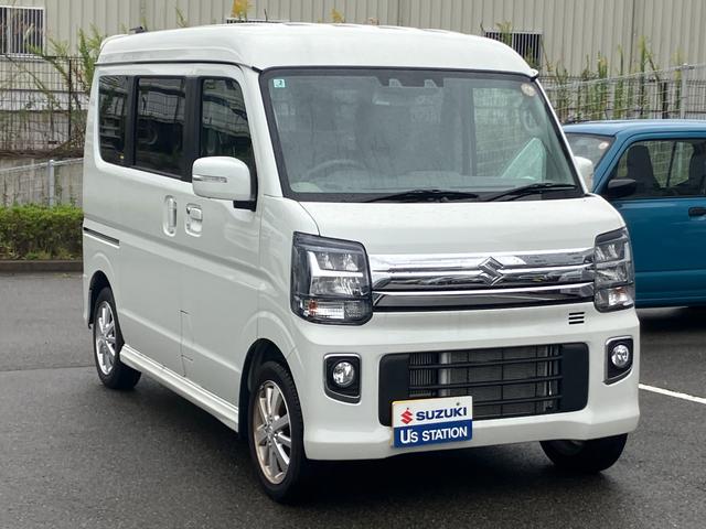 エブリイワゴン ＰＺターボ　ハイルーフ　６型　後席右側パワースライド　ＬＥＤ　デュアルカメラブレーキ｜後退時ブレーキサポート｜１４インチアルミホイール｜本革巻きステアリングホイール｜ＬＥＤヘッドランプ｜オートライトシステム｜運転席シートヒーター｜オートエアコン｜（45枚目）