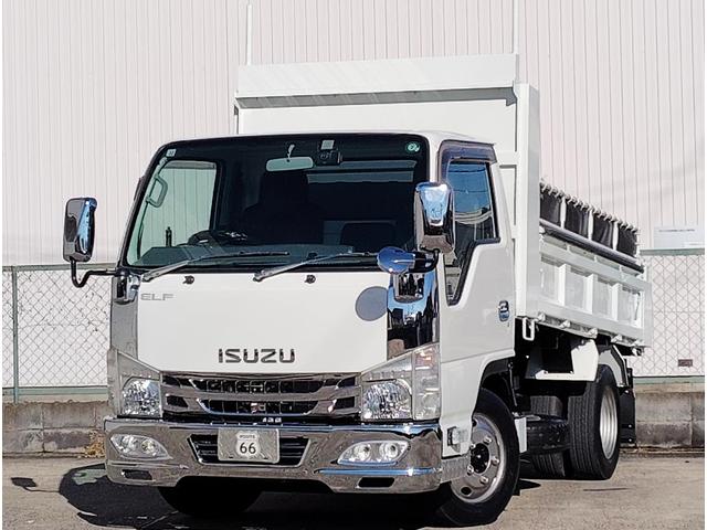 エルフトラック 全低床３ｔ積ダンプ　コボレーン　プロテクターかさ上げ　６速　３．０ディーゼルターボ　４ナンバー　極東　荷台床鉄板増貼　アイゼロセブンバンパー　左電格ミラー　ＡＳＲ　坂道発進補助　ＥＣＯＮＯ　ドラレコ　ＥＴＣ　ＵＳＢポート　新品ハンドルカバー　総重量５９８５ｋｇ（2枚目）