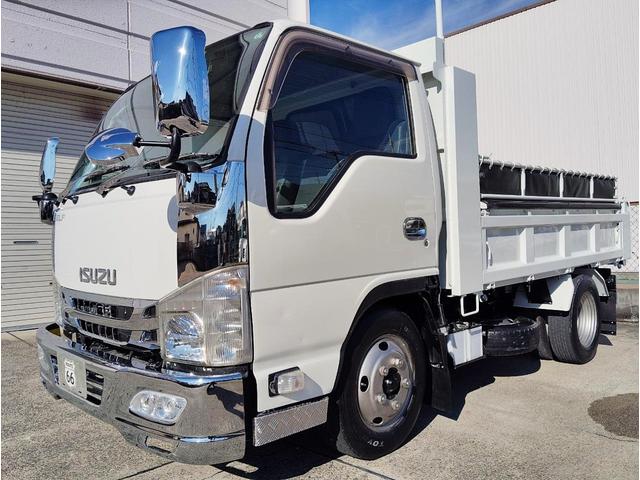 エルフトラック 全低床３ｔ積ダンプ　コボレーン　プロテクターかさ上げ　６速　３．０ディーゼルターボ　４ナンバー　極東　荷台床鉄板増貼　アイゼロセブンバンパー　左電格ミラー　ＡＳＲ　坂道発進補助　ＥＣＯＮＯ　ドラレコ　ＥＴＣ　ＵＳＢポート　新品ハンドルカバー　総重量５９８５ｋｇ（17枚目）