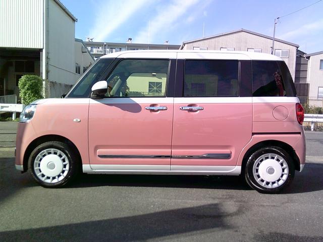 ムーヴキャンバス ストライプスＧ　スマートアシスト　純正ナビ　ＴＶ／ＣＤ／ＤＶＤ　ＵＳＢ／ブルートゥース　パノラミックビューモニター　ドライブレコーダー　シートヒーター　スマートキー　ＬＥＤライト　オートライト　新車保証継承（5枚目）