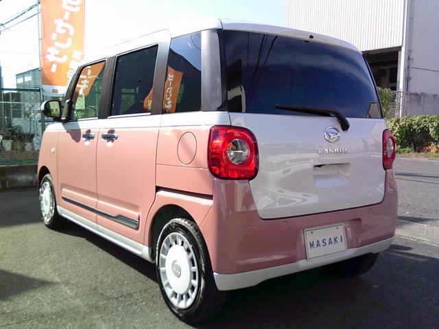 ムーヴキャンバス ストライプスＧ　スマートアシスト　純正ナビ　ＴＶ／ＣＤ／ＤＶＤ　ＵＳＢ／ブルートゥース　パノラミックビューモニター　ドライブレコーダー　シートヒーター　スマートキー　ＬＥＤライト　オートライト　新車保証継承（6枚目）