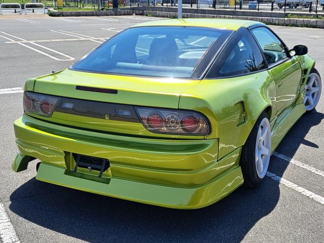 １８０ＳＸ タイプＸ　ＳＲ２０ＤＥＴターボ５ＭＴ　オリジンドリフトラインフルエアロ　前後オリジンワイドフェンダー　前後５穴ハブ　スタウトカーボンボンネット　ブリッツ前置インタークーラー　ブリッツ車高調　前後タワーバー（62枚目）