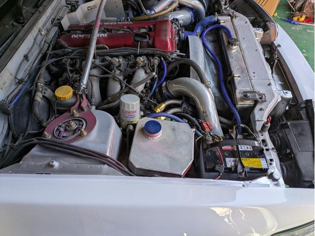 シルビア Ｋ’ｓ　クラブセレクション　ＳＲ２０ＤＥＴターボ５ＭＴ　社外ＬＳＤ　サンルーフ　Ｔ５１７タービン　エキマニ　ニスモインジェクター　Ｚ３２エアフロ　ＨＰＩインタークーラー　ＨＰＩアルミラジエーター　エレメント移動式オイルクーラー（16枚目）