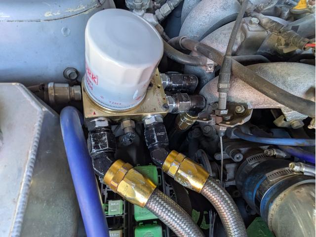 シルビア Ｋ’ｓ　クラブセレクション　ＳＲ２０ＤＥＴターボ５ＭＴ　社外ＬＳＤ　サンルーフ　Ｔ５１７タービン　エキマニ　ニスモインジェクター　Ｚ３２エアフロ　ＨＰＩインタークーラー　ＨＰＩアルミラジエーター　エレメント移動式オイルクーラー（18枚目）