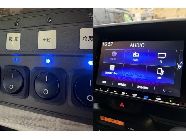 サブバッテリーからの電力供給でエンジン停止時もテレビ視聴が可能です