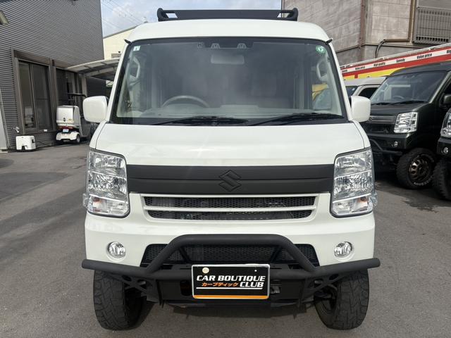 エブリイワゴン ＰＺターボ　ｐｌｕｓｌｉｎｅ仕様　フロントバンパー・リアバンパー・リフトアップ・ＨＩＧＨＳＴＹＬＥマフラー・テールランプ・　ＬＥＤナンバー移動キット・牽引フック　フロントガードバー　ルーフラック　フルセグナビ（9枚目）